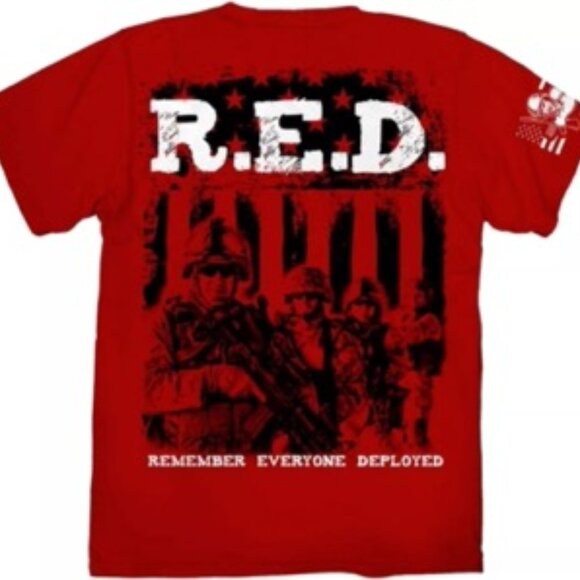 Joe Blow's T's R.E.D. Remember Everyone Deployed Men's T-Shirt - Picture 1 of 1